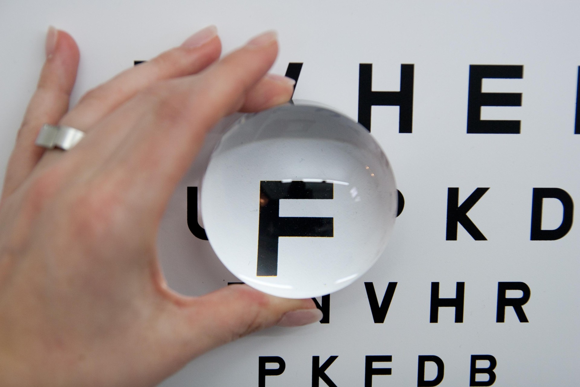 Bild einer Hand mit einem Vergrößerungsglas